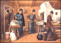 St. Sergius' labors with his monks.