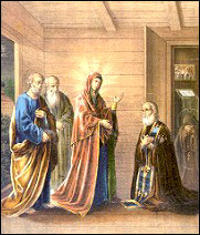 The Holy Theotokos appears to St. Sergius.