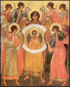 Synaxis of the holy Angels. 15th century. Moscow school.