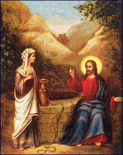 The Samaritan woman speaks with the Lord