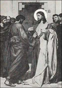Christ confirms Apostle Thomas in faith 